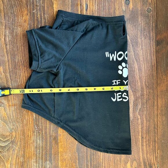Dog Tee Shirt, "Woof if You Love Jesus" - Picture 3 of 3